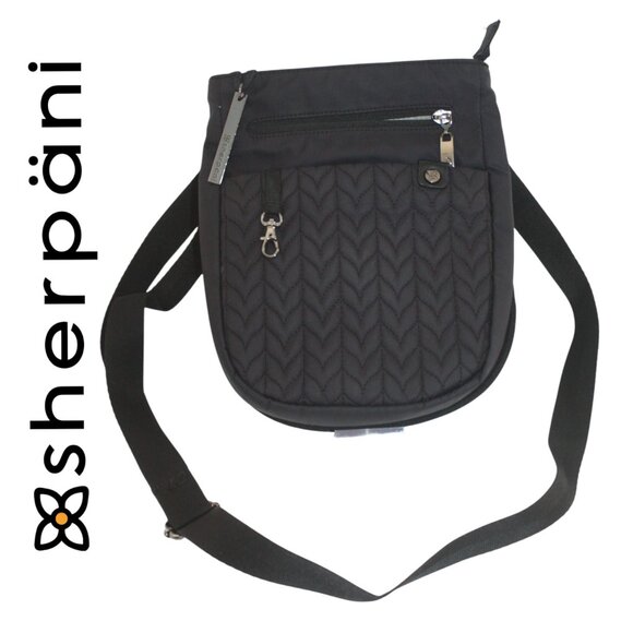 Sherpani Prima Le Black Crossbody Purse - Picture 1 of 10